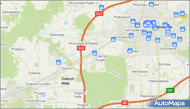 mapa Chechło Drugie, Chechło Drugie na mapie Targeo