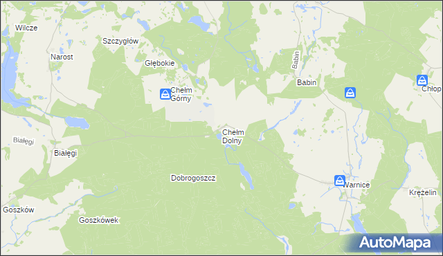 mapa Chełm Dolny, Chełm Dolny na mapie Targeo