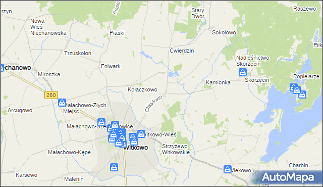 mapa Chłądowo, Chłądowo na mapie Targeo