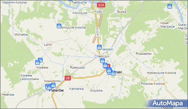 mapa Chlebczyn, Chlebczyn na mapie Targeo