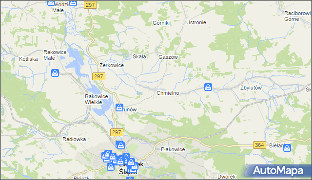 mapa Chmielno gmina Lwówek Śląski, Chmielno gmina Lwówek Śląski na mapie Targeo