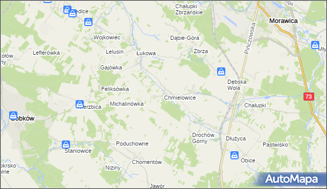 mapa Chmielowice, Chmielowice na mapie Targeo