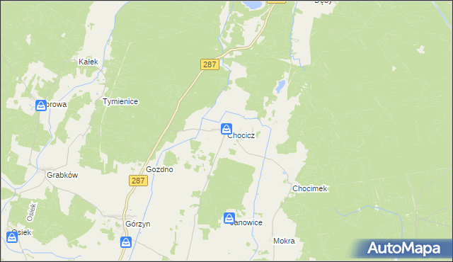 mapa Chocicz, Chocicz na mapie Targeo