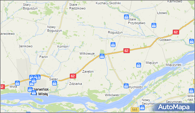mapa Chociszewo gmina Czerwińsk nad Wisłą, Chociszewo gmina Czerwińsk nad Wisłą na mapie Targeo