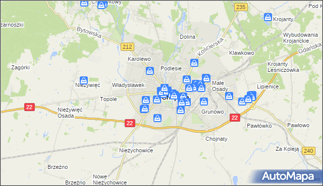 mapa Chojnic, Chojnice na mapie Targeo