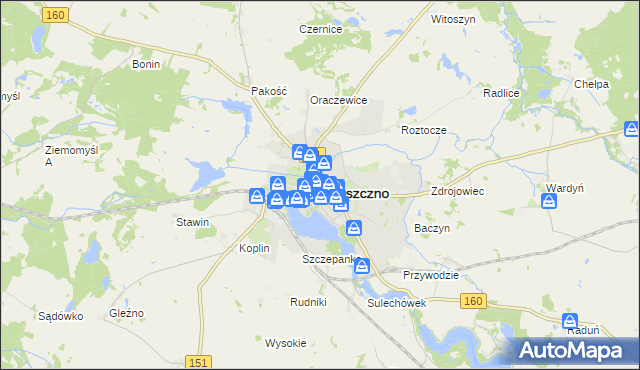 mapa Choszczno, Choszczno na mapie Targeo