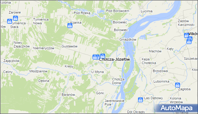mapa Chotcza-Józefów, Chotcza-Józefów na mapie Targeo
