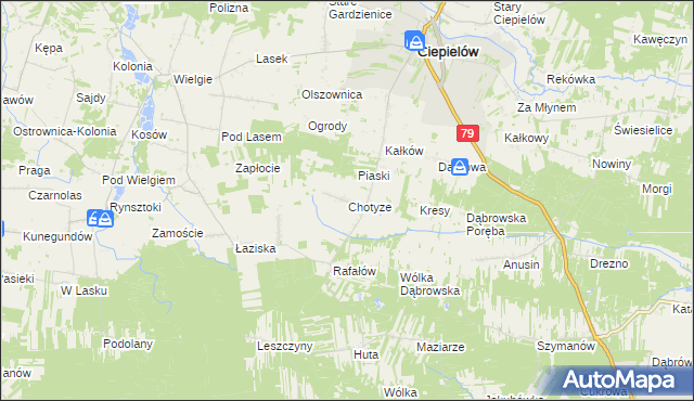 mapa Chotyze, Chotyze na mapie Targeo