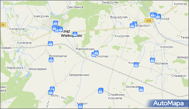 mapa Chromiec gmina Nowe Miasto nad Wartą, Chromiec gmina Nowe Miasto nad Wartą na mapie Targeo