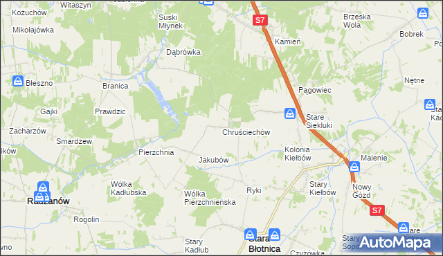 mapa Chruściechów gmina Stara Błotnica, Chruściechów gmina Stara Błotnica na mapie Targeo