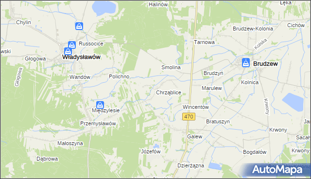 mapa Chrząblice, Chrząblice na mapie Targeo