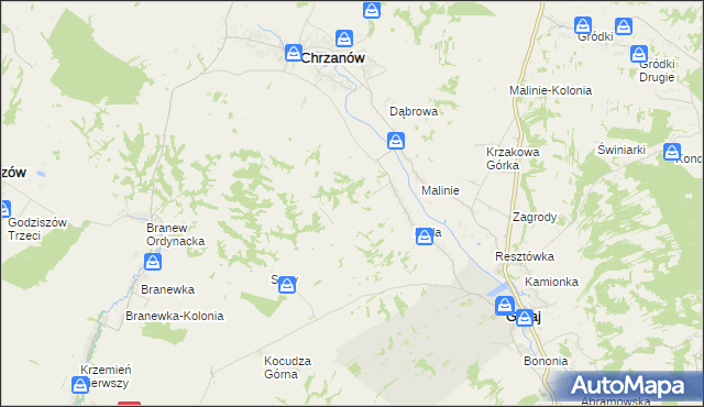 mapa Chrzanów-Kolonia, Chrzanów-Kolonia na mapie Targeo