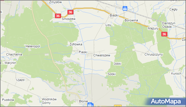 mapa Chwaliszew, Chwaliszew na mapie Targeo