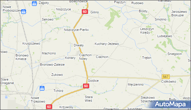 mapa Ciachcin, Ciachcin na mapie Targeo