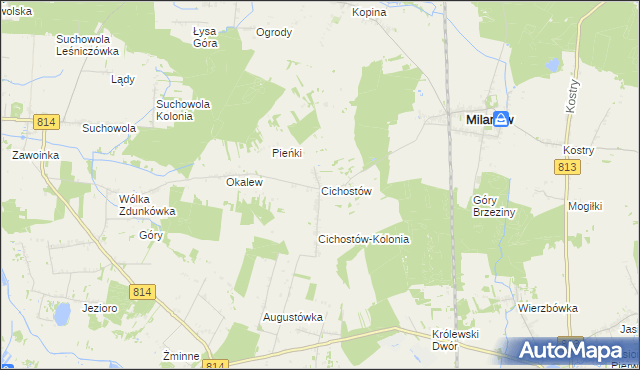 mapa Cichostów, Cichostów na mapie Targeo
