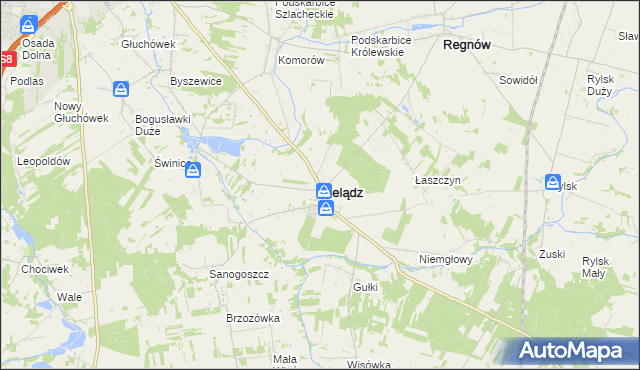 mapa Cielądz, Cielądz na mapie Targeo
