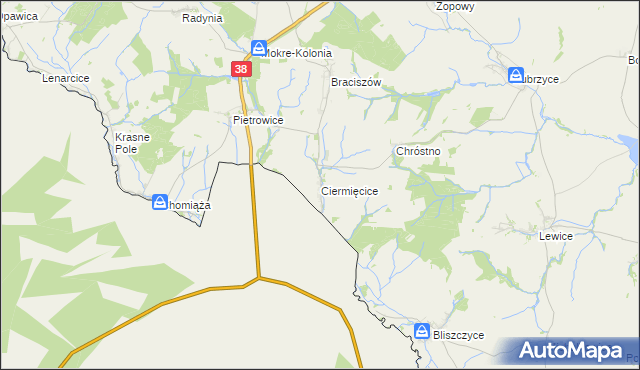 mapa Ciermięcice, Ciermięcice na mapie Targeo