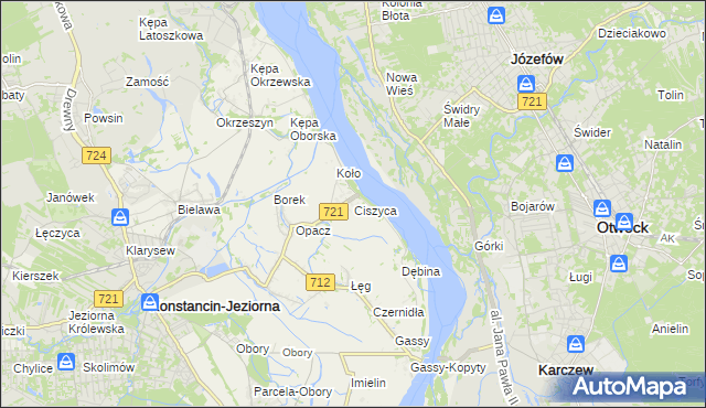 mapa Ciszyca gmina Konstancin-Jeziorna, Ciszyca gmina Konstancin-Jeziorna na mapie Targeo