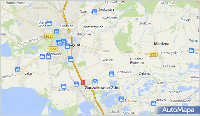 mapa Ćwiklice, Ćwiklice na mapie Targeo