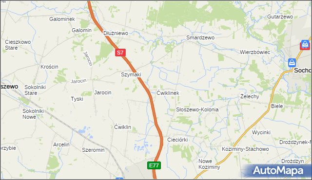 mapa Ćwiklinek, Ćwiklinek na mapie Targeo