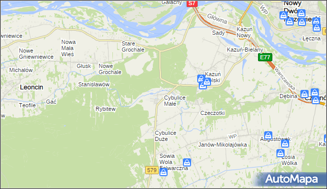 mapa Cybulice Małe, Cybulice Małe na mapie Targeo