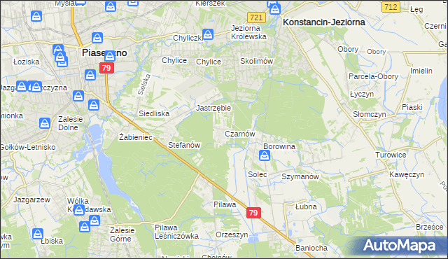 mapa Czarnów gmina Konstancin-Jeziorna, Czarnów gmina Konstancin-Jeziorna na mapie Targeo
