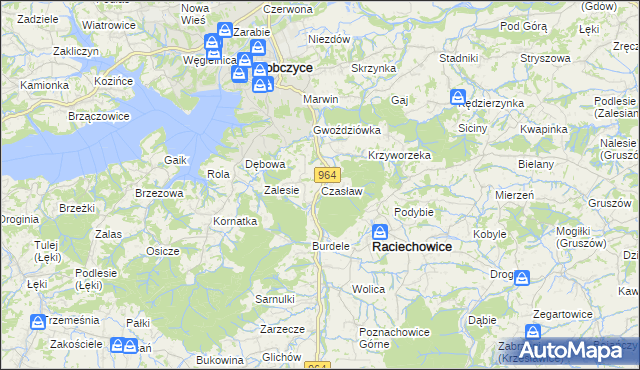 mapa Czasław gmina Raciechowice, Czasław gmina Raciechowice na mapie Targeo