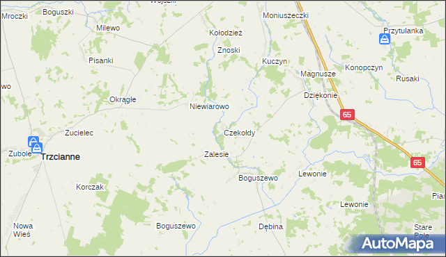 mapa Czekołdy, Czekołdy na mapie Targeo