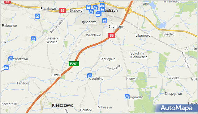 mapa Czerlejnko, Czerlejnko na mapie Targeo