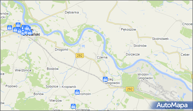 mapa Czerna gmina Żukowice, Czerna gmina Żukowice na mapie Targeo