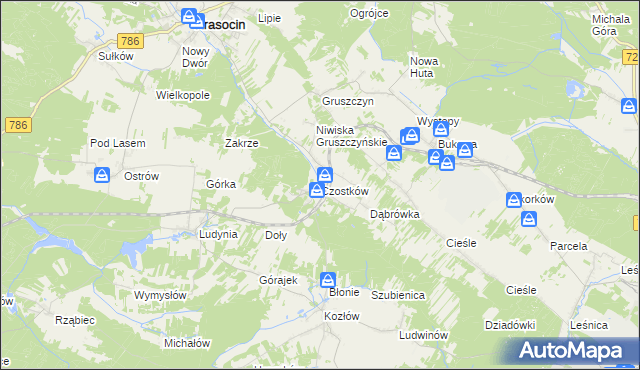 mapa Czostków gmina Krasocin, Czostków gmina Krasocin na mapie Targeo