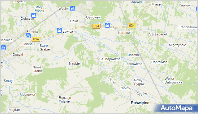 mapa Czubajowizna, Czubajowizna na mapie Targeo