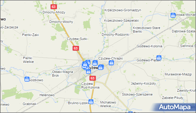 mapa Czyżew-Chrapki, Czyżew-Chrapki na mapie Targeo