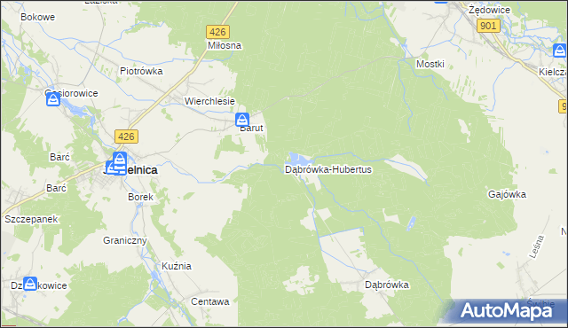 mapa Dąbrówka-Hubertus, Dąbrówka-Hubertus na mapie Targeo