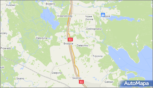 mapa Dalęcinko, Dalęcinko na mapie Targeo