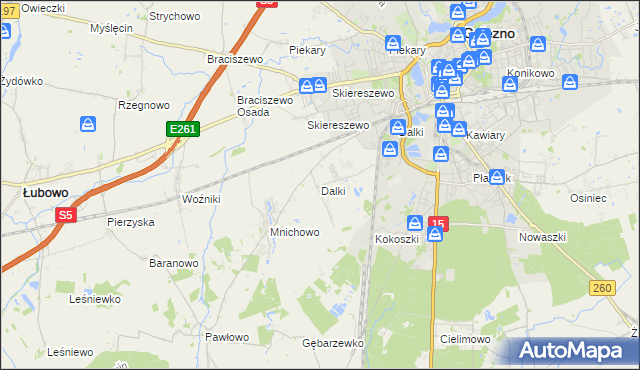 mapa Dalki, Dalki na mapie Targeo