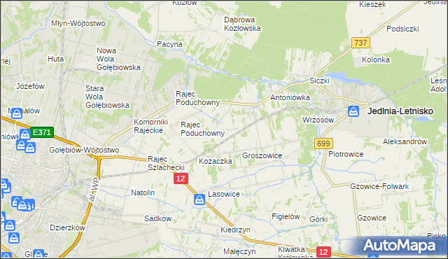 mapa Dawidów gmina Jedlnia-Letnisko, Dawidów gmina Jedlnia-Letnisko na mapie Targeo