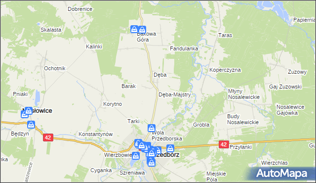 mapa Dęba-Majstry, Dęba-Majstry na mapie Targeo