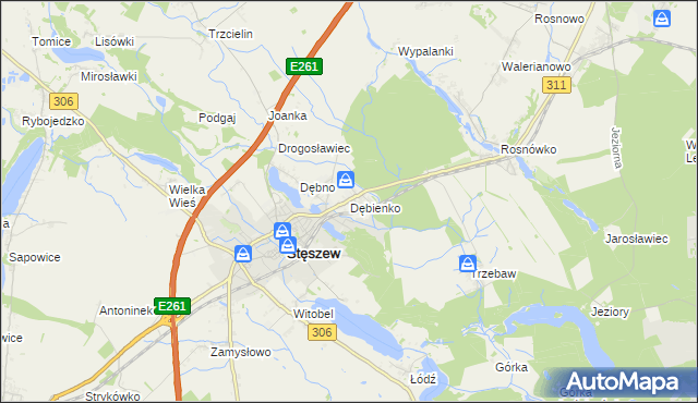 mapa Dębienko, Dębienko na mapie Targeo