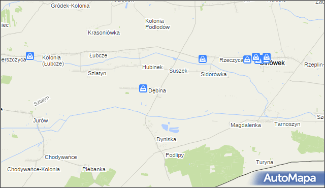mapa Dębina-Osada, Dębina-Osada na mapie Targeo