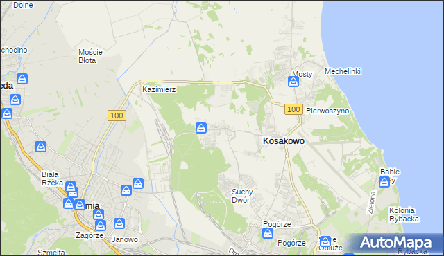 mapa Dębogórze, Dębogórze na mapie Targeo