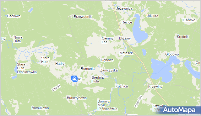 mapa Dębowe, Dębowe na mapie Targeo