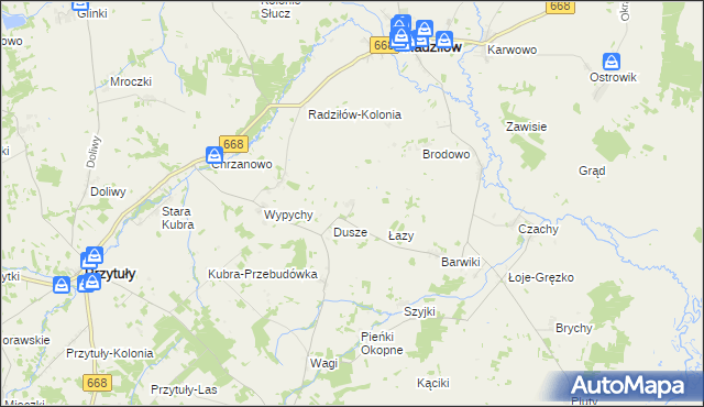 mapa Dębówka gmina Radziłów, Dębówka gmina Radziłów na mapie Targeo