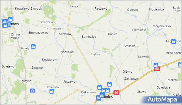 mapa Dębsk gmina Bielsk, Dębsk gmina Bielsk na mapie Targeo