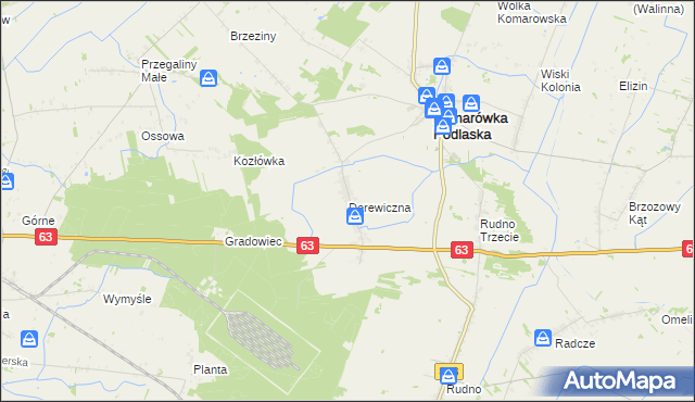 mapa Derewiczna, Derewiczna na mapie Targeo