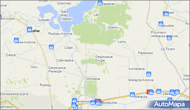 mapa Deszkowice Drugie, Deszkowice Drugie na mapie Targeo