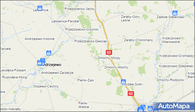 mapa Dmochy-Mrozy, Dmochy-Mrozy na mapie Targeo