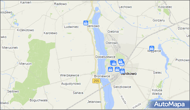 mapa Dobieszewice, Dobieszewice na mapie Targeo