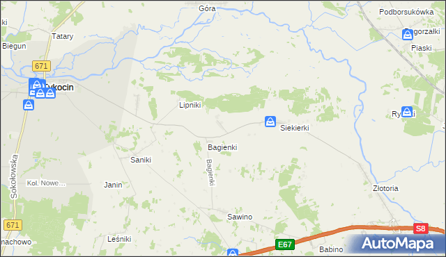 mapa Dobki gmina Tykocin, Dobki gmina Tykocin na mapie Targeo