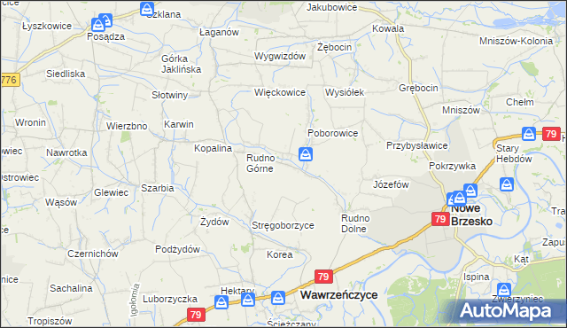 mapa Dobranowice gmina Igołomia-Wawrzeńczyce, Dobranowice gmina Igołomia-Wawrzeńczyce na mapie Targeo
